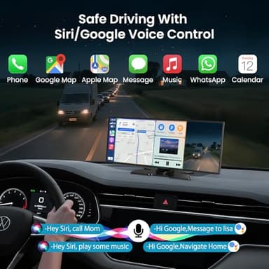 Largest 11.5 inch Wireless CarPlay Screen for Car, A-pple CarPlay & Android Auto HD Touchscreen with 4K Dash Cam/1080P Backup Camera/Navigation/Bluetooth/Voice Control/FM/Mirror Link,for All Vehicles - Image 8