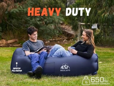 WEKAPO Inflatable Couch Air Lounger Chair - Camping & Beach Accessories, Portable Blow up Sofa for Hiking, Lawn, Indoor/Outdoor Movies & Music Festivals. Lightweight and Easy to Set Up Air Hammock - Image 4