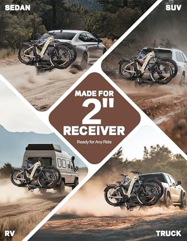 Young E-Bike Rack Hitch Mount Platform Style for Cars Trucks SUVs Minivans RV, fits E-Bike with Up to 5-inch Fat Tire, 200 lbs Capacity, Anti-falloff 360° Swirl Structure - Image 8