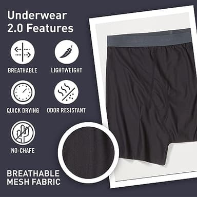 ExOfficio Give-N-Go 2.0 Boxer Brief 6"-Cool and Breathable Underwear for Active Men-Pack of 2, Black, Medium - Image 3