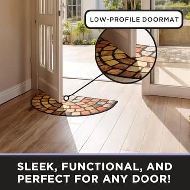 ubdyo Unique in Style Front Door Mat - Low Pile Front Door Mat Outside Entrance - Muddy Dirt Trapping Welcome Matt Outdoor - Rubber Backing Anti Slip Indoor Doormat Entrance, 29" x 17" - Image 6