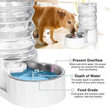 RIZZARI Large Gravity Water Dispenser: 8L Automatic Dog Water Feeder with Stainless Steel Bowl for 20-35 LB Senior Pets with Spinal Problems - for Kitchen Living Room - Image 7