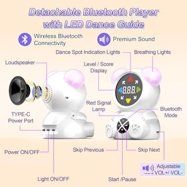 Dance Mat for Kids, Rechargeable Dance Mats for Girls and Boys, Light-up Dancing pad Game with Wireless Bluetooth, Christmas Birthday Gifts Ideas for 3 4 5 6 7 8 9 10 11 12 Year Old Kids - Image 8