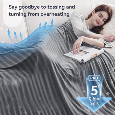 Guohaoi Cooling Blanket (90"x90"Queen Size) for Hot Sleepers and Night Sweats,100% Oeko-Tex Certified,Arc-Chill Q-Max >0.5 Cool Fiber,Ultra Cold Breathable,Comfortable,All-Season. - Image 2