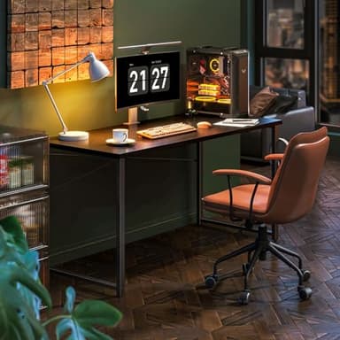 Coleshome 55 Inch Computer Desk, Modern Simple Style Desk for Home Office, Study Student Writing Desk, Black - Image 5