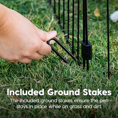 IRIS USA 24" 8-Panel Metal Pet Dog Puppy Playpen, Indoor/Outdoor Dog Fence, 58 x 58 x 24, Foldable, Customizable, Black - Image 4