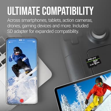 PNY 256GB PRO Elite Prime™ C10 U3 V30 A2 microSDXC Flash Memory Card – Ultra-Fast Speeds, Read 200MB/s, Write 150MB/s, 4K UHD, Full HD, UHS-I, for Smartphones, Drones, Action Cameras - Image 6