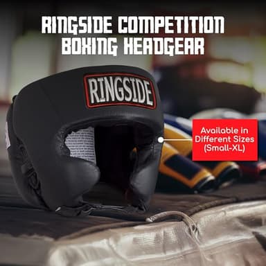 Ringside Competition Boxing Headgear, USA Boxing-Approved Leather Headgear with Cheek Protection, Great for MMA, Muay Thai, Kickboxing, and Training, Ideal for Men and Women, Black, Small - Image 3