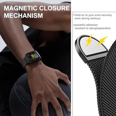 Stainless Steel Milanese Loop Compatible with Apple Watch Bands 46mm 42mm 44mm 45mm 49mm 38mm 40mm 41mm men and women,Magnetic Clasp Replacement for iWatch Ultra Series 11 10 9 8 7 SE 6 5 4 3 2 1 - Image 2