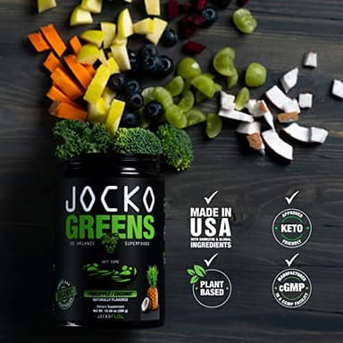 Jocko Fuel Daily Greens Powder - Premium Organic Greens Superfood Powder for Gut Health, Digestion, Bloating, Immune Support with Spirulina, Chlorella, Digestive Enzymes, & Probiotics - 30 Servings - Image 5