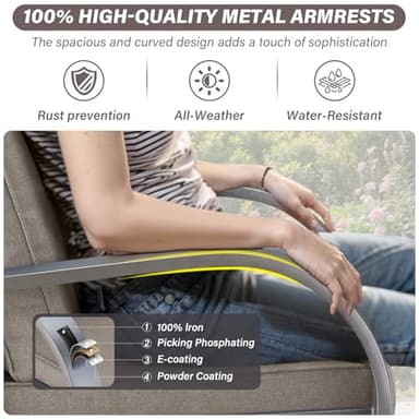 Belord 4 Pieces Patio Furniture Sets - Swivel Rocker Outdoor Chairs with Ottomans, All Weather Wicker Swivel Furniture Glider Seating Set for Porch Deck Sunroom Backyard - Image 6