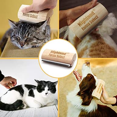 Deshedding Grooming Tool for Dogs, Cats & Horses, Ergonomic Design Wood Groom Brush, Professional Pet Groomer, Painlessly Remove for Short & Long Hair, Fur & Dirt - 5 Inches - Image 4