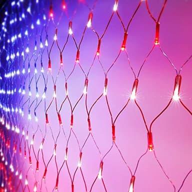 American Flag String Lights, Waterproof Led Flag Net Light, with 420 Super Bright LED, for Yard Garden Decoration, Festival, Holiday, Party Decoration,Christmas Decorations (Plug in Power) - Image 4