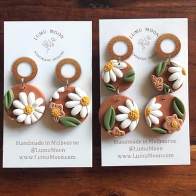 Aoeam Wood Earring Findings - 20pcs DIY Walnut Wooden Earring Posts - Bulk Flat Round Stud Making Supplies (Circle), WPH-25 - Image 5