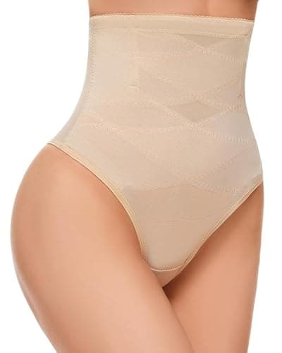 SIMIYA Thong Shapewear Tummy Control Underwear for Women High Waist Stay-Put Body Shaper Girdle Compression Shapewear Thong - Image 1