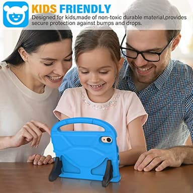 SUPLIK Kids Case for iPad mini 7 (A17 Pro) 2024 & iPad mini 6 2021, 8.3-inch iPad mini 6th/7th Generation Case with Screen Protector, Durable Shockproof Kids Cover with Handle Stand, Blue - Image 3