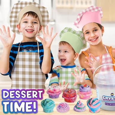 4 LB Huge Glassy Clear Slime Bucket Toy for Kids, FunKidz 64 FL OZ Premade Big Crystal Slime Pack Gift with 29 Sets Add-ins Jumbo Slime Kit for Girls Boys Party Present - Image 6