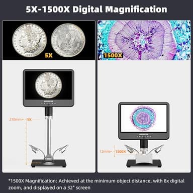 Andonstar 4K 30FPS Digital Microscope with 10.1" Screen, 3840P UHD Video Audio, Pro Boom Arm Stand for Soldering, Electronics Repair, Coin, AD208S-Pro HDMI Electronic Microscope for Adults, 64GB - Image 6