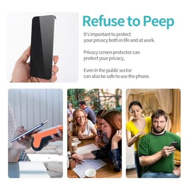 PEHAEL 3+3Pack for iPhone 16 Pro Privacy Screen Protector with Camera Lens Protector Full Coverage Anti-Spy Tempered Glass Film 9H Hardness Easy Installation Bubble Free [6.3 inch] - Image 7