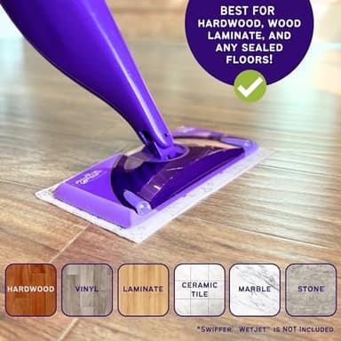 JD HOMEASE 48 Pack Premium Microfiber Replacement Pads for Swiffer WetJet - Super Absorbent, Lint-Free, Durable-11"x5.5", Perfect Fit Swiffer WetJet Mop - Safe on Hardwood, Tile, Vinyl - Image 5