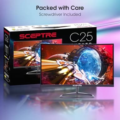 Sceptre New Curved 25-inch Gaming Monitor 240Hz 1500R HDMI x2 DP x2 Build-in Speakers 2025 - Image 2