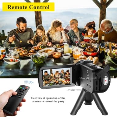 Video Camera, Full HD 1080P 30MP Camcorder, Vlogging Camera for YouTube with Infrared Night Vision, 18X Digital Zoom 3.0“ LCD Screen Digital Camera, Video Recorder with Remote Control and Battery - Image 6
