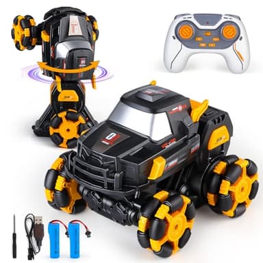 BTEC Transform Remote Control Car 1:16 Scale Transforming Remote Control Cars Toy for Kids 2.4Ghz 360° Rotating RC Stunt Rc for Boys Stunt Toy Car for Kids Age 3-5 5-7 4-6 6-8 8-12 - Image 1