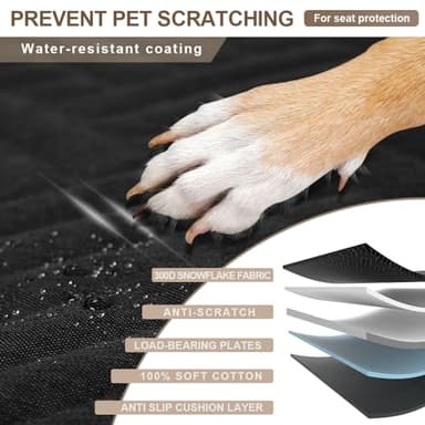 BIKAEIK Back Seat Extender for Dogs, Dog Car Seat Cover with Hard Bottom,Dog Hammock for Car Backseat Protector Waterproof Dog Car Seat Bed with Mesh Window for Cars,Trucks,SUVs - Image 4