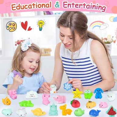 36PCS Mochi Squishy Toys for Kids Party Favors Birthday Goody Bags Fruit Mochi Squishies Kawaii Squishy Toys Stress Relief Toy Classroom Prize Treasure Box Reward Easter Egg Fillers Valentine Day Gift - Image 7