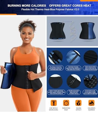 TrainingGirl Waist Trainer for Women Lower Belly Waist Trimmer Corset Tummy Wrap Workout Sweat Belt Band Sports Sauna Suit - Image 2