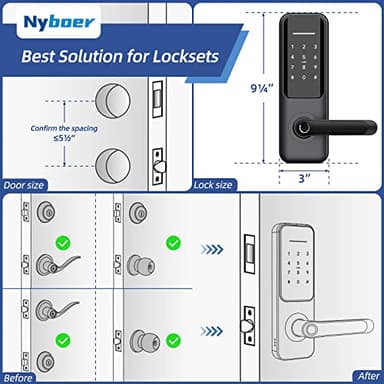 Keyless Fingerprint Smart Door Lock and Handle - Keypad Entry, Electronic Passcode for Front Door - Image 6