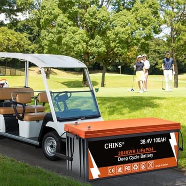 CHINS 36V Lithium Golf Cart Battery, 36 Volt 100Ah LiFePO4 Battery, Built-in Bluetooth 200A BMS, Includes 36V 25A Charger, Monitor, Perfect for Golf Carts - Image 5