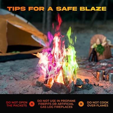 Fire Color Changing Packets Fire Pit (10 Pack) - Perfect for Any Campfire, Bonfire & Outdoor Fireplaces - Perfect Magic Cosmic Mystical Campfire Accessories - Camping Games - Image 4
