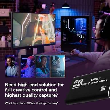 4K HDMI Capture Card for Streaming & Gaming, USB 3.0 Audio Video Capture Device 1080P 60FPS, Low Latency, HDMI Loop Out, Capture Card for PS5, Xbox, Nintendo Switch, PC, Mac, OBS - MSP231 - Image 7