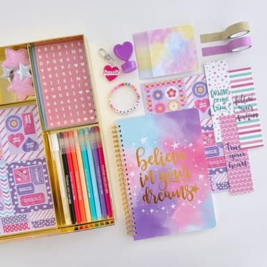 Nollh DIY Journal Kit for Girls/ Teens/ Tween Stationery Scrapbook & Diary Supplies Set Journaling Art Crafts Kit, Ideal Gifts for 8 9 10 11 12 13 14 Year Old Girl - Image 6