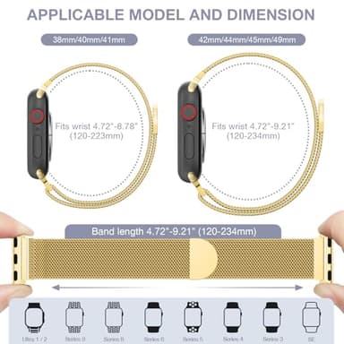 BELONGME Mesh Metal Loop Compatible with Apple Watch Band 40mm 41mm 38mm 42mm Series 11 10 9 8 7 6 5 4 3 2 1, SE 3 2 1 Women Men, Stainless Steel Strap with Magnetic Clasp for iWatch Bands - Image 7