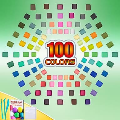ESSENSON Air Dry Clay 100 Colors, Modeling Clay for Kids, DIY Molding Magic Clay, Gift for Kids - Image 2