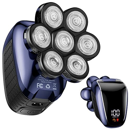 Head Shaver 7D, Wyklaus Upgrade Head Shavers for Bald Men, Head Electric Razor with Nose Hair Trimmer, IPX6 Waterproof Wet/Dry Mens Grooming Kit, Anti-Pinch, LED Display, USB Rechargeable - Image 1