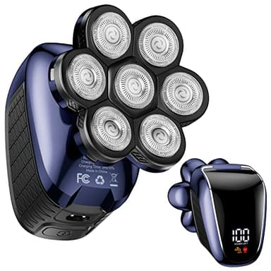 Head Shaver 7D, Wyklaus Upgrade Head Shavers for Bald Men, Head Electric Razor with Nose Hair Trimmer, IPX6 Waterproof Wet/Dry Mens Grooming Kit, Anti-Pinch, LED Display, USB Rechargeable - Image 1