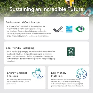 ASUS 24” 1080P Eye Care Monitor (VA249QG) - IPS, Full HD, 99% sRGB, Frameless, 120Hz, Adaptive-Sync, 1ms, Speakers, HDMI, DisplayPort, VGA, Low Blue Light, Flicker Free, Wall Mountable, 3 yr Warranty - Image 7