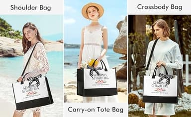 MAYICIVO Grandma Gifts: Canvas Tote Bag & Makeup Bag Set for Grandma, Nana, Gigi, Mimi, Memo from Grandkids, Granddaughter, Grandson - White, 17x13x6.7 inches (Tote), 11x7.5x3.3 inches (Makeup), 55+ - Image 5