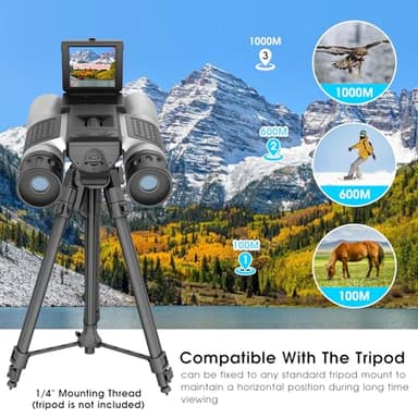 ZZSTAR 12x32 Binoculars for Adults, Binoculars with Camera, 2" LTPS Display 5MP 1080P Video Photo Recorder for Bird Watching Travel Hunting, with 32GB Micro SD Card, Silvery - Image 7