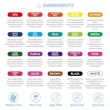 Gel Food Coloring Cake Decorating Set - Jelife 20 Colors Gel Based Flavorless Edible Food Color Dye Vibrant Concentrated Neon Icing Colors for Kids Baking Macaron Frosting Fondant Cookie (6ml/Bottles) - Image 7