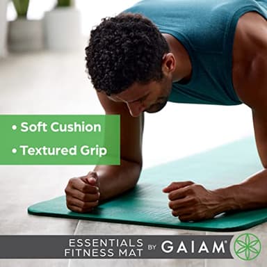 Gaiam Essentials Thick Yoga Mat Fitness & Exercise Mat with Easy-Cinch Carrier Strap, Purple, 72"L X 24"W X 2/5 Inch Thick, 10mm - Image 5