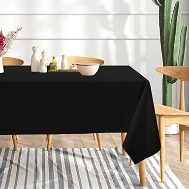 sancua 8 Pack Black Tablecloth 60 x 120 Inch, Rectangle Table Cloth for 8 Feet Tables - Stain and Wrinkle Resistant Washable Polyester Table Cover for Dining Tables, Buffet Parties and Camping - Image 3