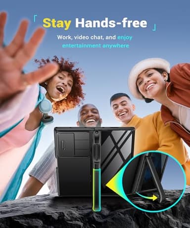 BERFY for Z Fold 6 Case with Privacy Screen Protector, [Anti Spy] Built-in S Pen Holder, Slide Camera Cover, 2 Hidden Kickstand, Full-Body Shockproof Slim Phone Case for Samsung Galaxy Z Fold 6, Black - Image 7