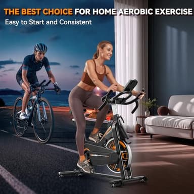 Exercise Bike, WENOKER Stationary Bike for Home, Indoor Bike with Silent Belt Drive, Heavy Flywheel, Multi-grips Handlebar and Upgraded Digital Display - Image 8