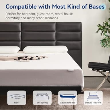 Amazon Basics Memory Foam Mattress, Soft Plush Feel, 10 Inch, Full, White/Grey - Image 8