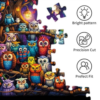 TangComplete - Owl Family Puzzles for Adults 1000 Pieces, Jigsaw Puzzles for Adults 1000 Piece, Challenging Game Toys, Impossible Puzzle, Family Decoration Puzzle - Image 6