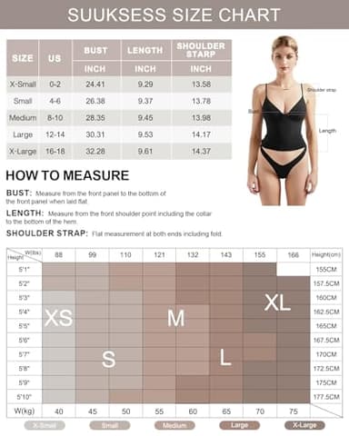 SUUKSESS Women Sexy Deep V Neck Sleeveless Fitted Basic Tops Y2K Going Out Crop Tank Top Camisole (Black,S) - Image 6